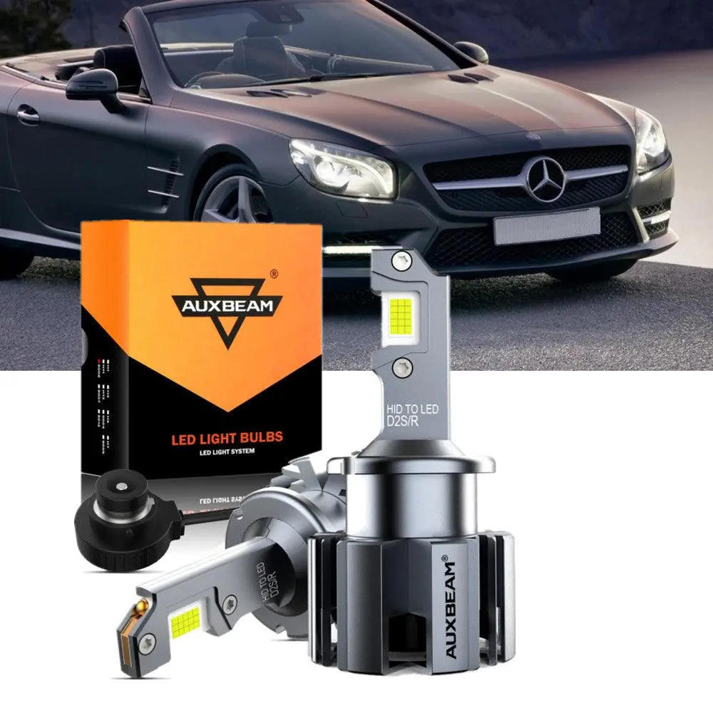 For 2003-2006 Mercedes-Benz Sl500 With Hid Headlamps Led Light Bulbs High Low Beam Bundle 3