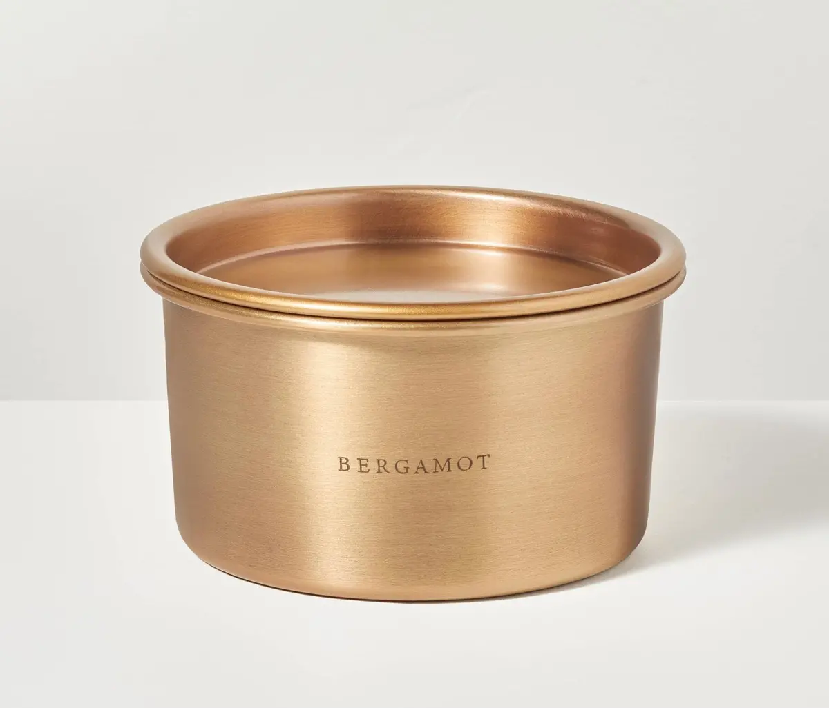 Lidded Metal Bergamot 4-Wick Jar Candle - Brass Finish - 20Oz 1