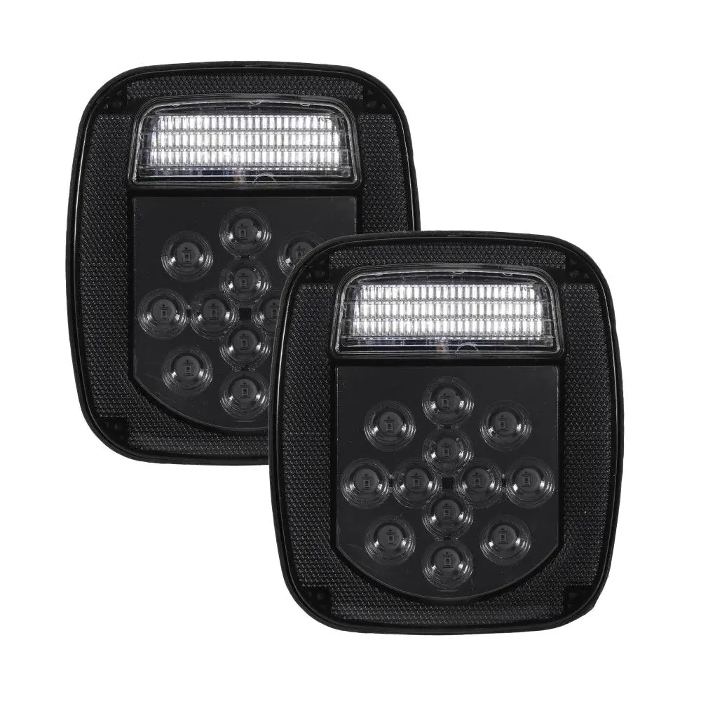 (2Pcs/Set) Universal Tail Lights 39Leds Smoked Black For Wrangler Yj Tj Cj Truck Trailer Van Boat 1