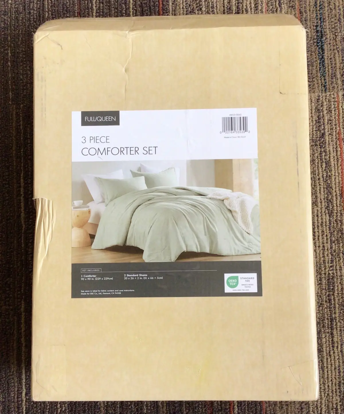 3 Piece Comforter Set - Full/Queen - Sage Green 1