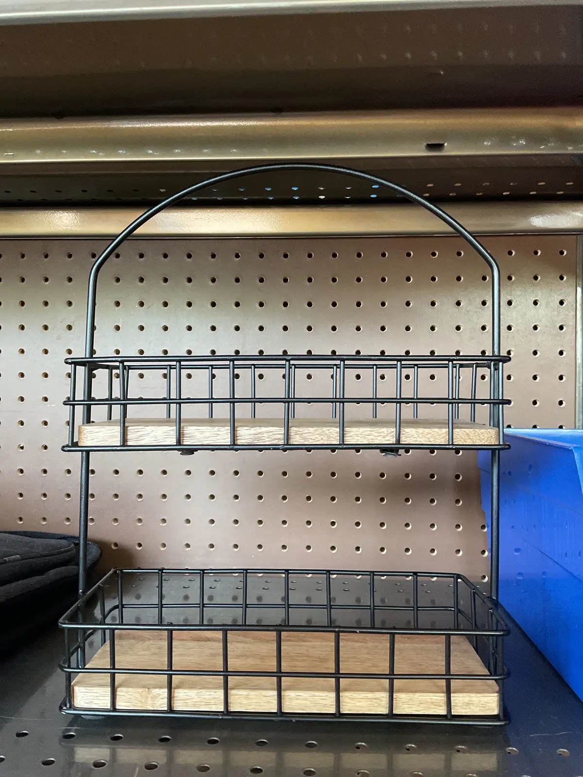 Iron And Mangowood 2-Tier Wire Spice Rack Black 1