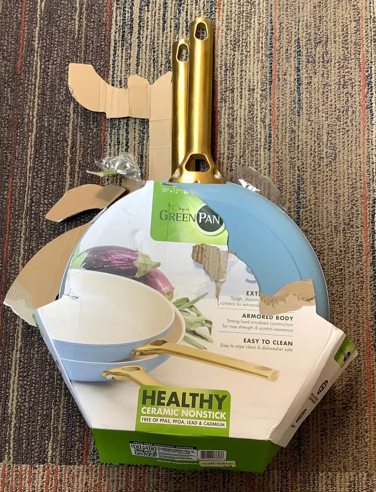 Greenpan Reserve 2Pk (10" & 12"') Hard Anodized Healthy
Ceramic Nonstick Frypan Set Sky Blue 1