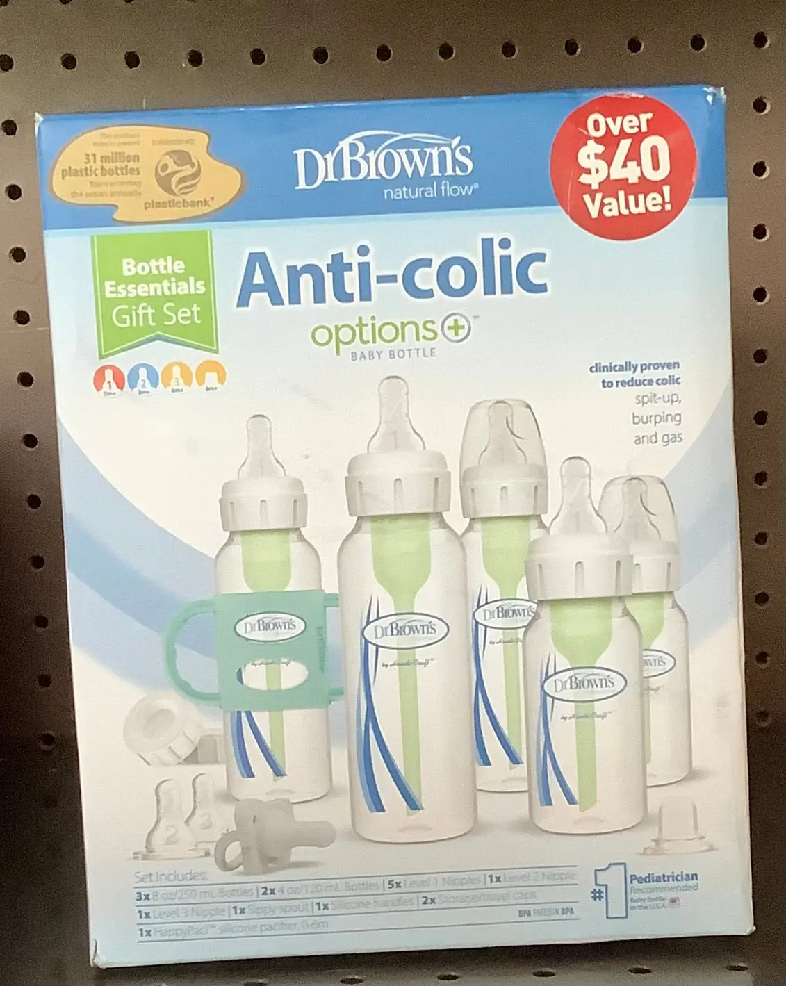 Dr. Brown's Anti-Colic Options+ Baby Bottle Essentials & Sippy Spout Gift Set - 0-6M 1