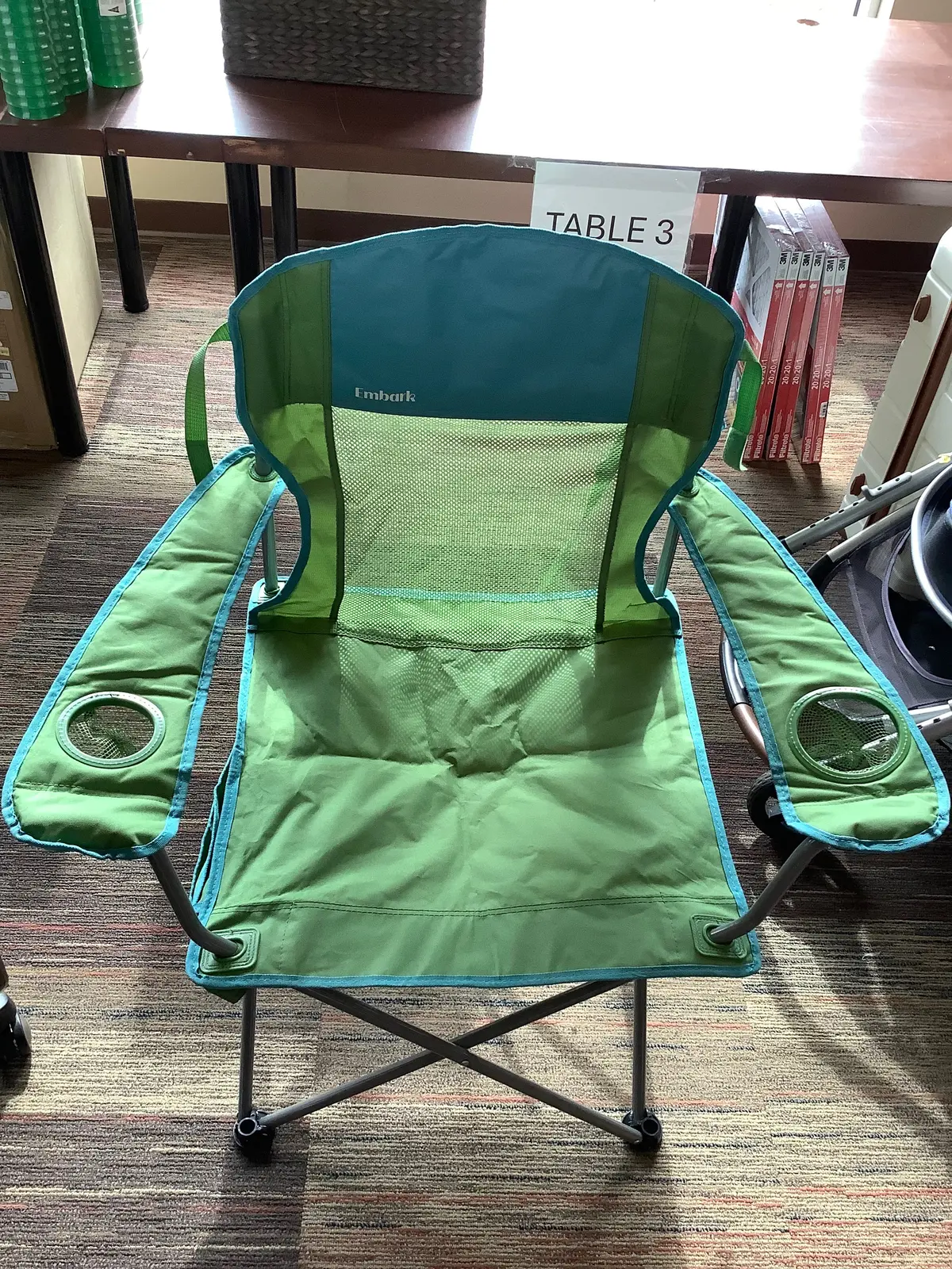 Oversized Outdoor Portable Mesh Camp Chair Green 1