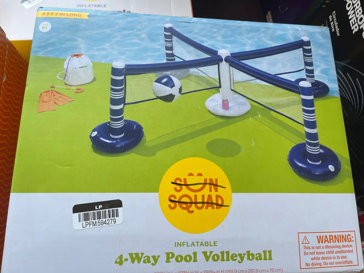 Inflatable 4-Way Pool Volleyball Set 1