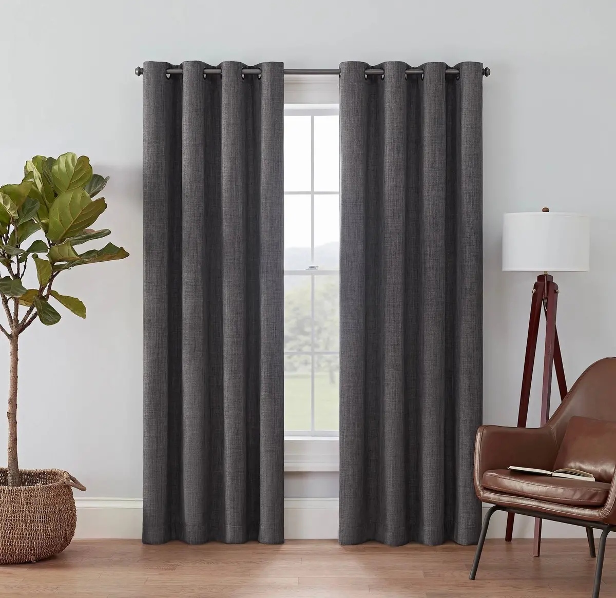 52"X63" Eclipse Blackout Rowland Window Curtain Panel
Charcoal Gray 1