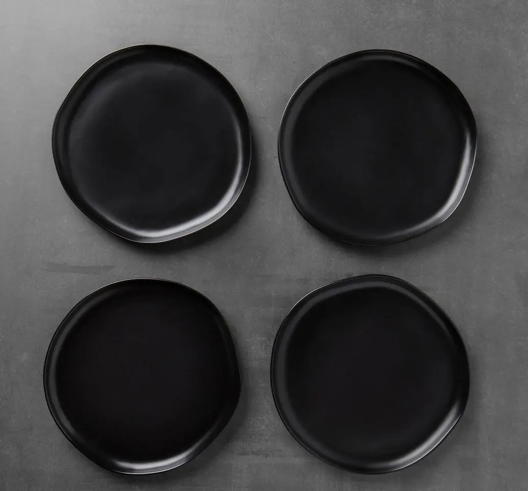 10.5" 4Pk Stoneware Reactive Glaze Dinner Plate Set 2