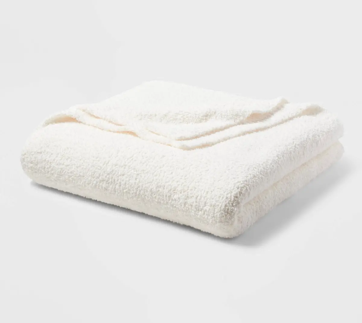 Full/Queen Cozy Chenille Bed Blanket - White 1