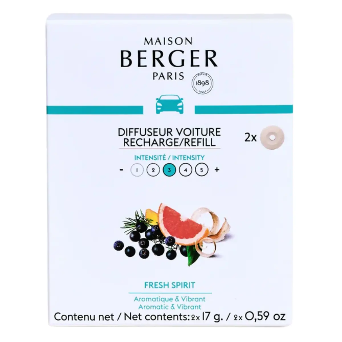 Maison Berger Navulling - Voor Autoparfum -  Fresh Spirit - 2 Stuks 1