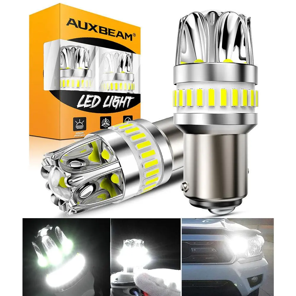 1157 Bay15d Led Backup Reverse/Turn Signal/Brake Tail Light Bulbs 14W 6000Lm Can-Bus Error Free 6500K White Y2 Series | 2 Bulbs 1