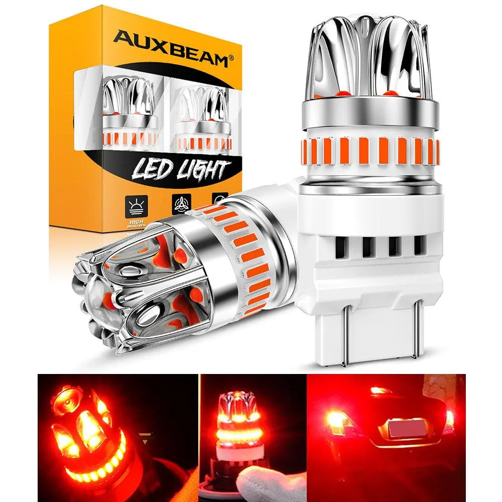 T25 3157 3156 Led Brake/Tail Light Bulbs 14W 6000Lm Can-Bus Error Free Red Y2 Series | 2 Bulbs 1