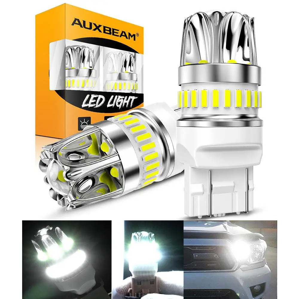 T20 7443 7440 Led Backup Reverse/Turn Signal/Brake Tail Light Bulbs 14W 6000Lm Can-Bus Error Free 6500K White Y2 Series | 2 Bulbs 1