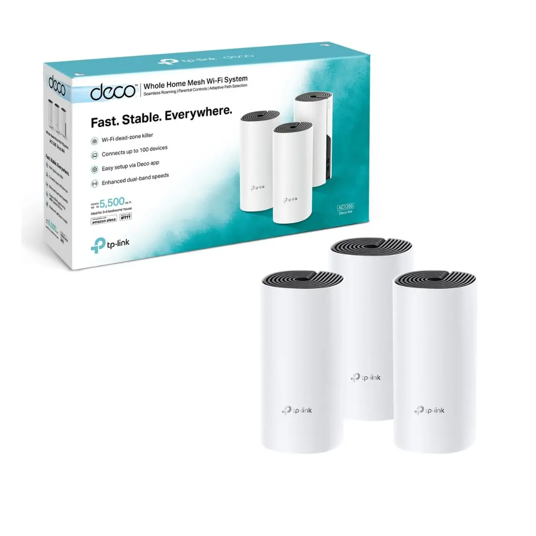 Tp-Link Deco M4 Ac1200 Whole Home Mesh Wi-Fi System 3-Pack 1