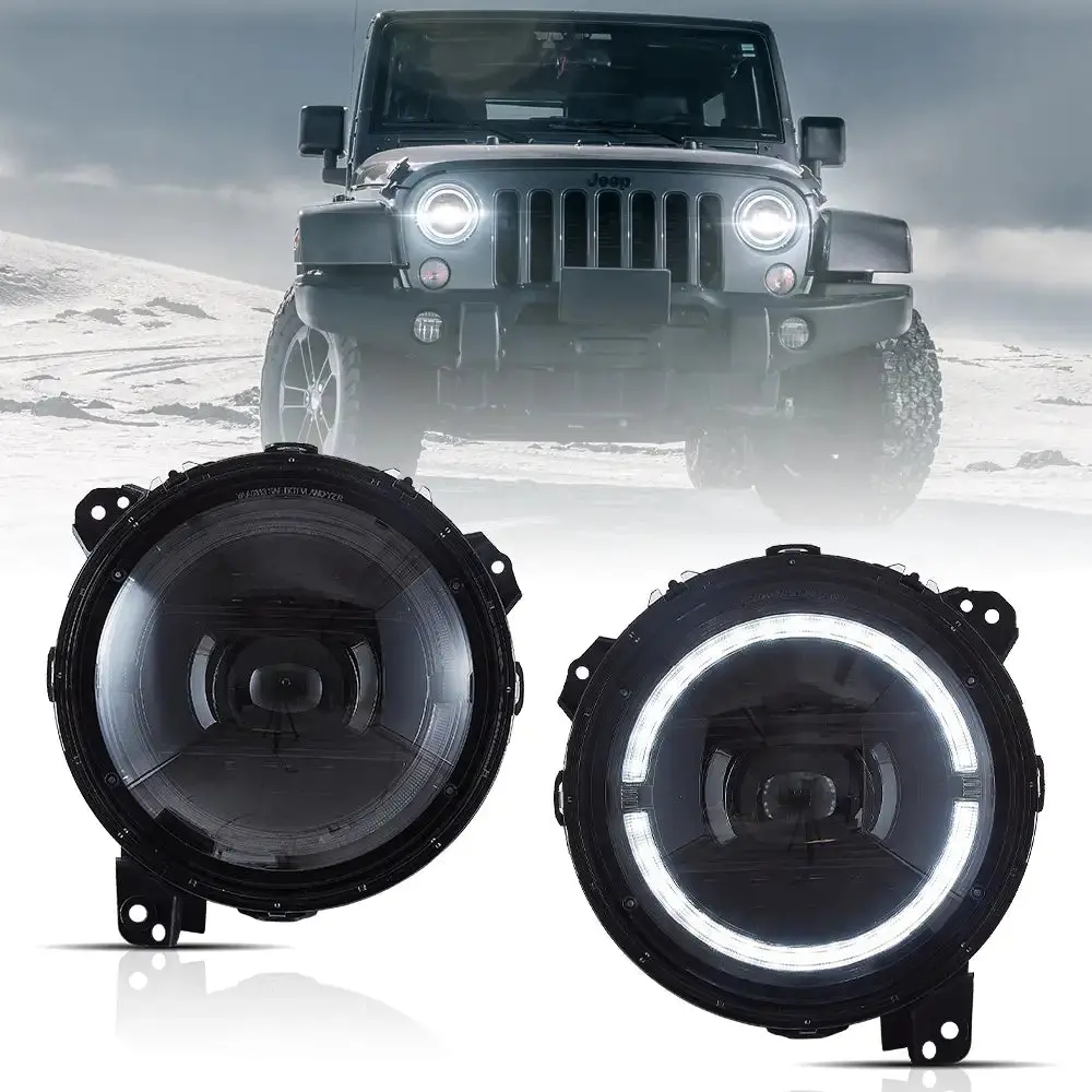 Full Led Headlight Assembly With Start-Up Animation For 2018-Up Jeep Wrangler Jl Jlu Jt Rubicon 1