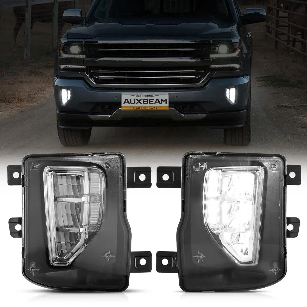 45W Led Fog Lights With Drl For 2016-2018 Chevy Silverado 1500 1