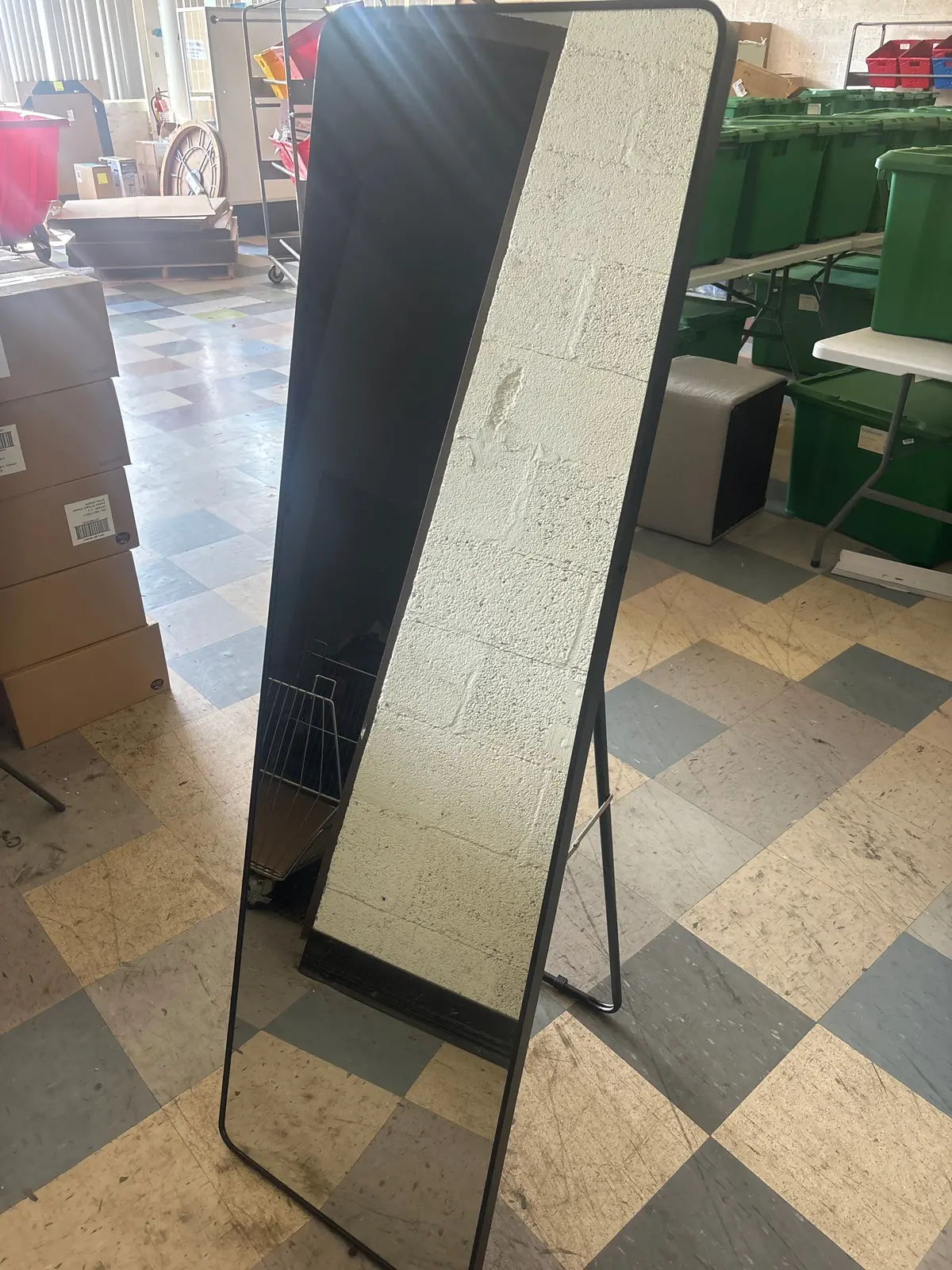 New In Box! Black Metal Cheval Floor Mirror 1