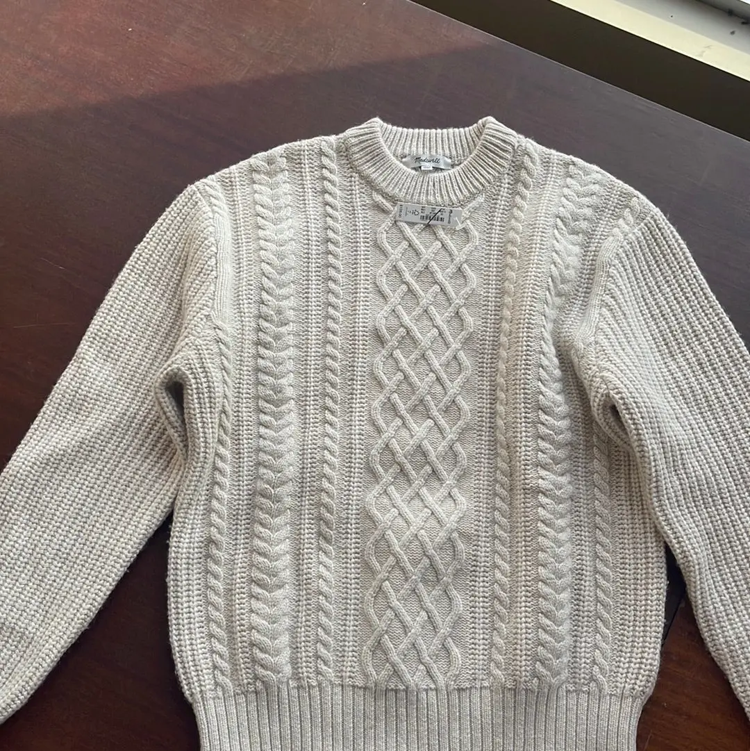 Madewell Cream Knitted Sweater Size:Extra Small 1