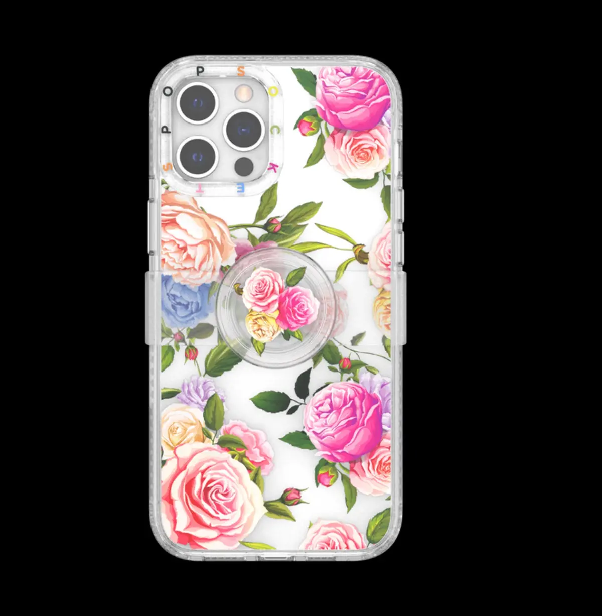 Pop Socket Iphone 12 Pro Max Clear Vintage Floral Case 1