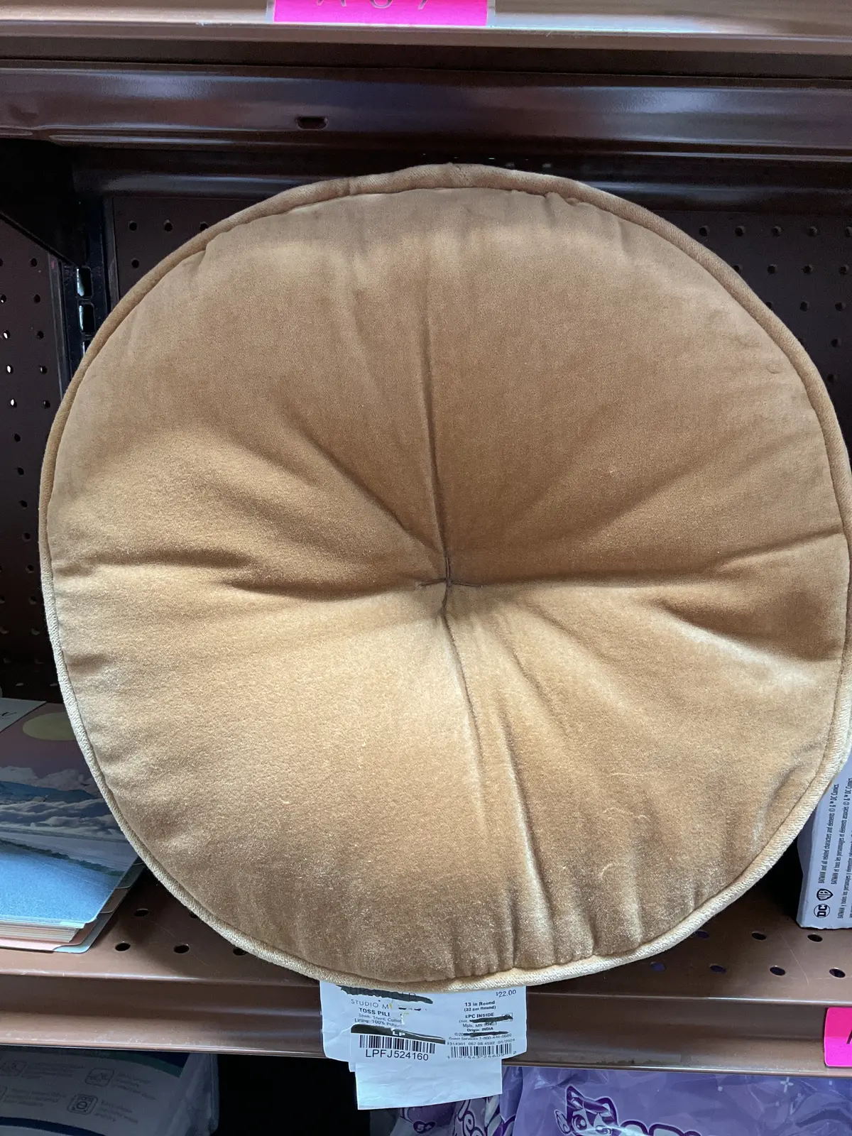Tan Circle Throw Pillow 1