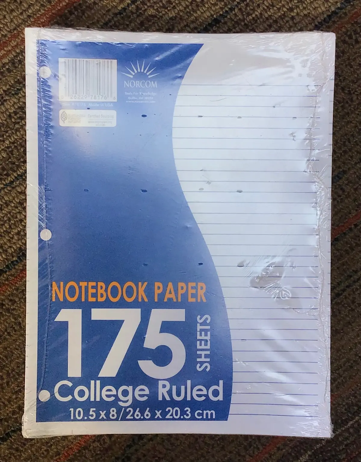 Notebook Paper 175 Sheets College Ruled 1
