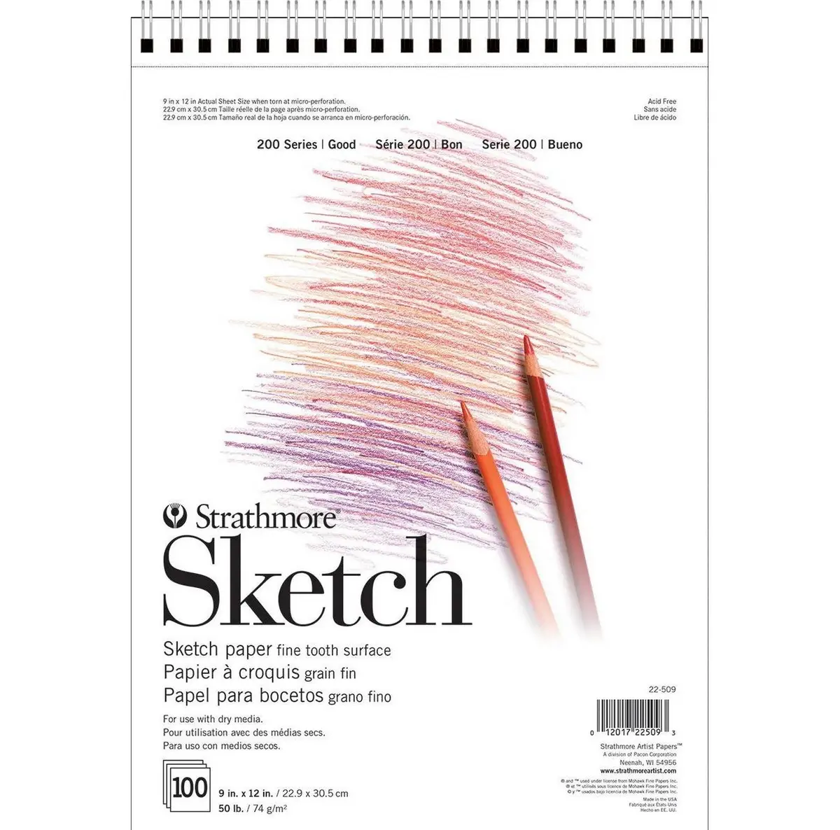 9"X12" Spiral Sketch Paper Pad Dots 100 Sheets 1