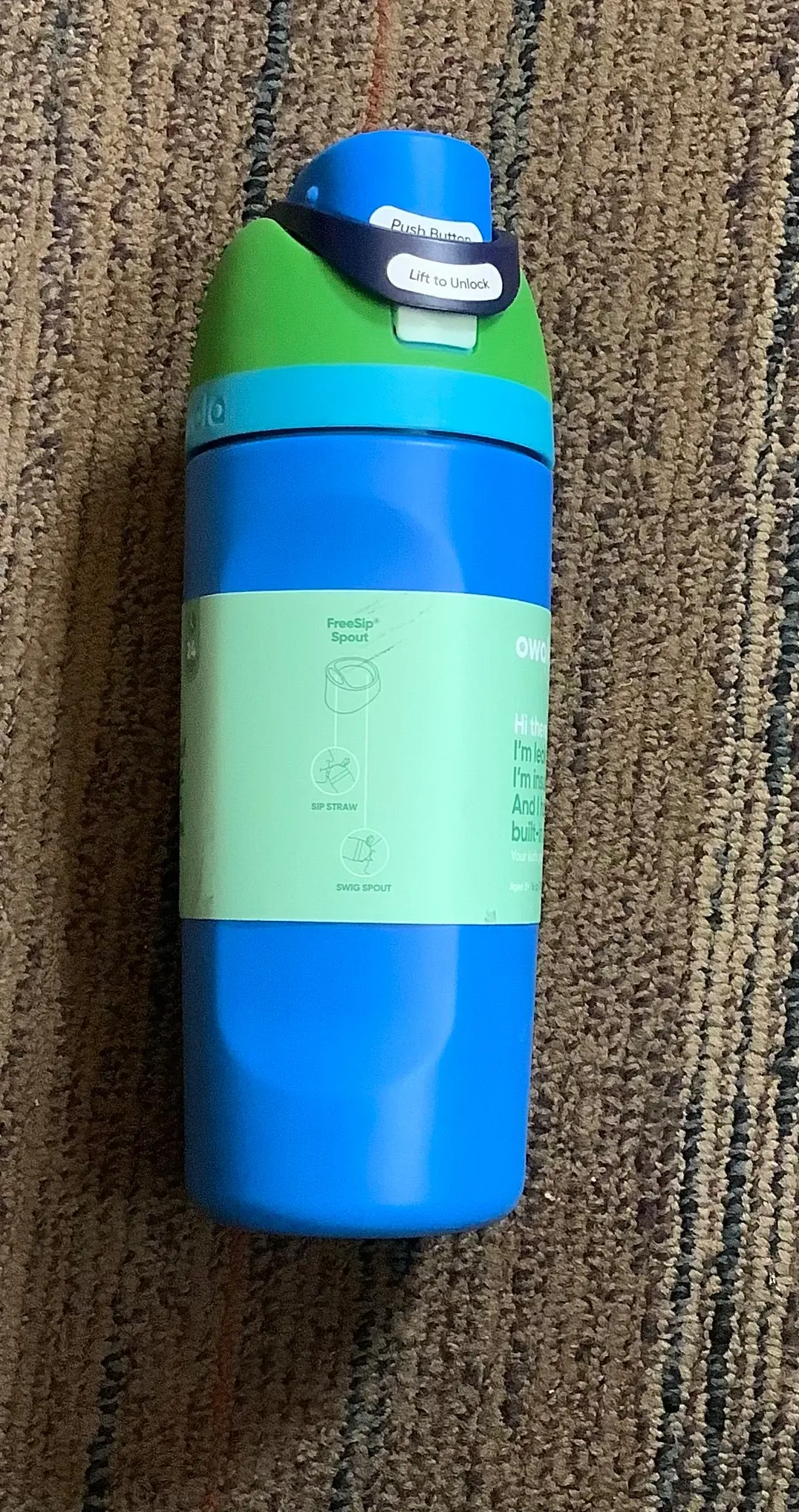 Owala 16Oz Kids' Freesip Stainless Steel Water Bottle - Blue Machine 1