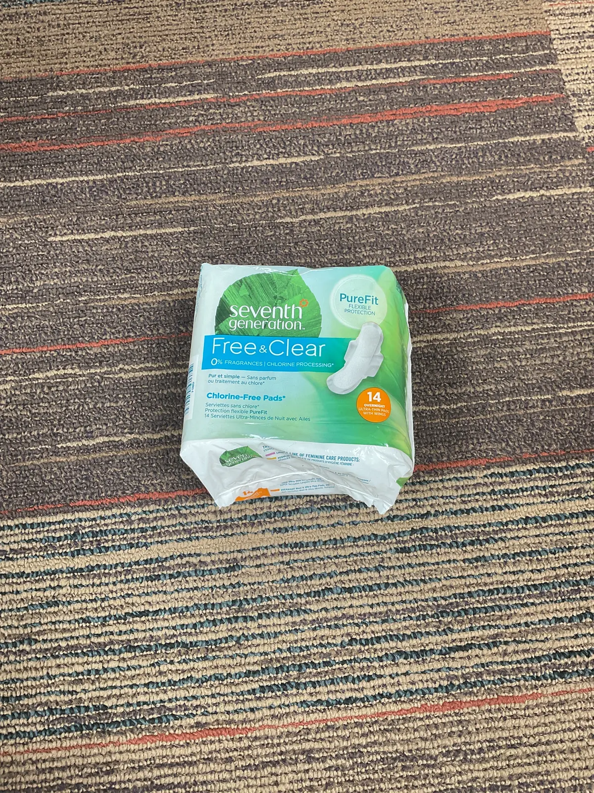 Seventh Generation Ultrathin Pads, Overnight With Wings, Free & Clear Chlorine Free, 14 Count 1