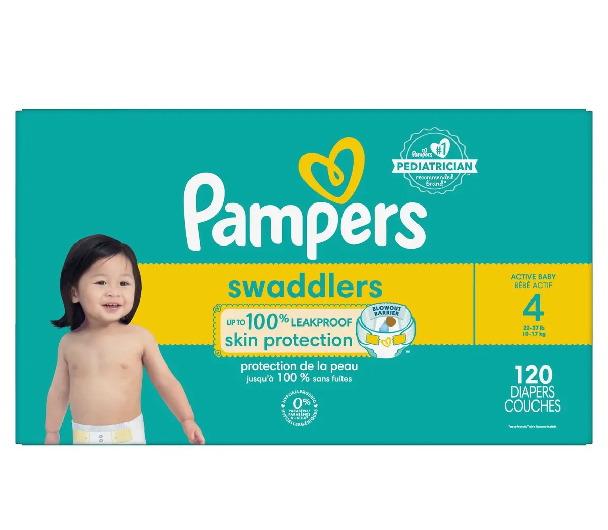 Pampers Swaddlers Active Baby Diapers Enormous Pack- Size 4 120Ct 1