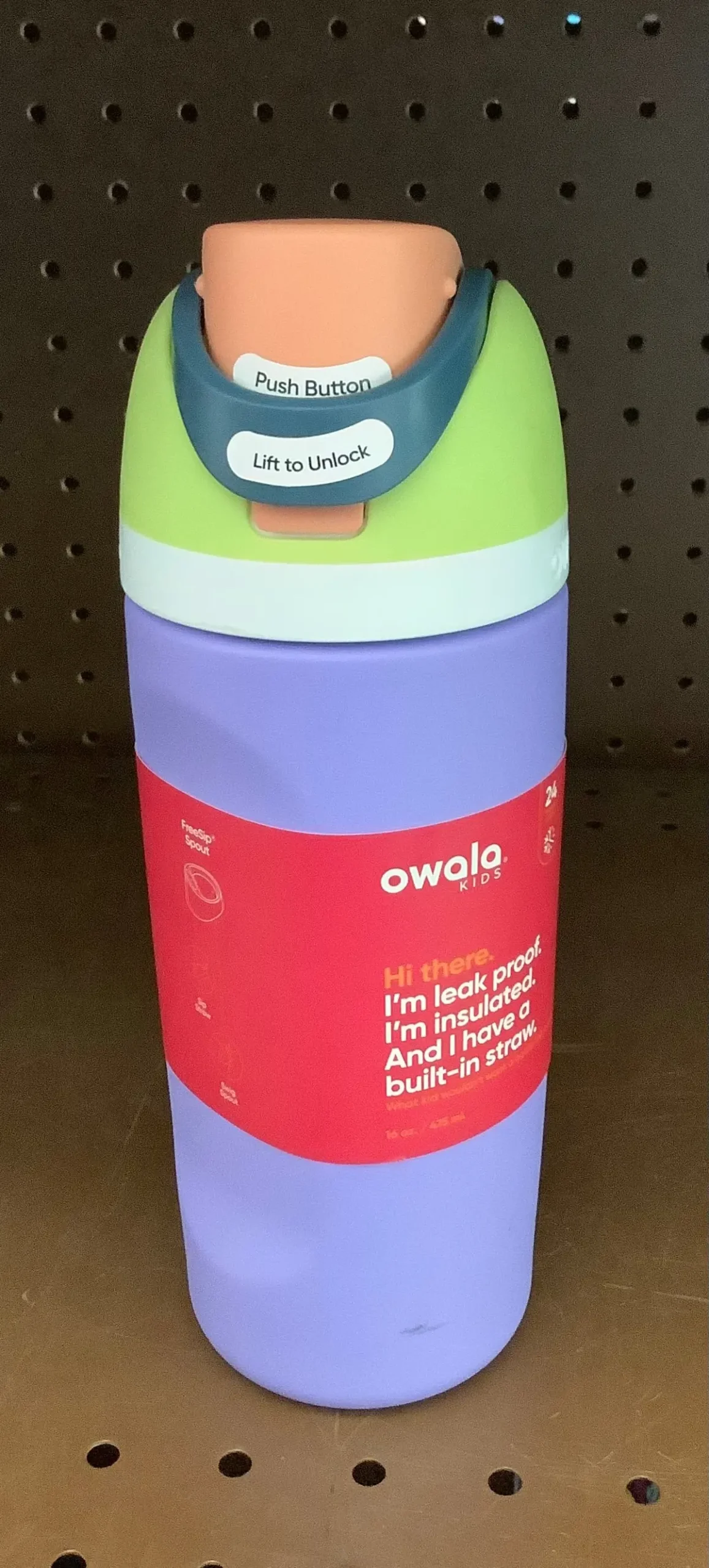 Owala 16Oz Kids' Freesip Stainless Steel Water Bottle - Lilac 1