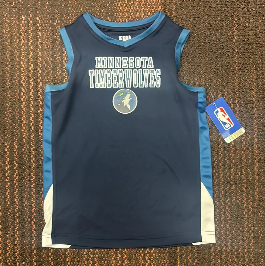 Kids Timberwolves Jersey Style Cutoff Nba Shirt 1