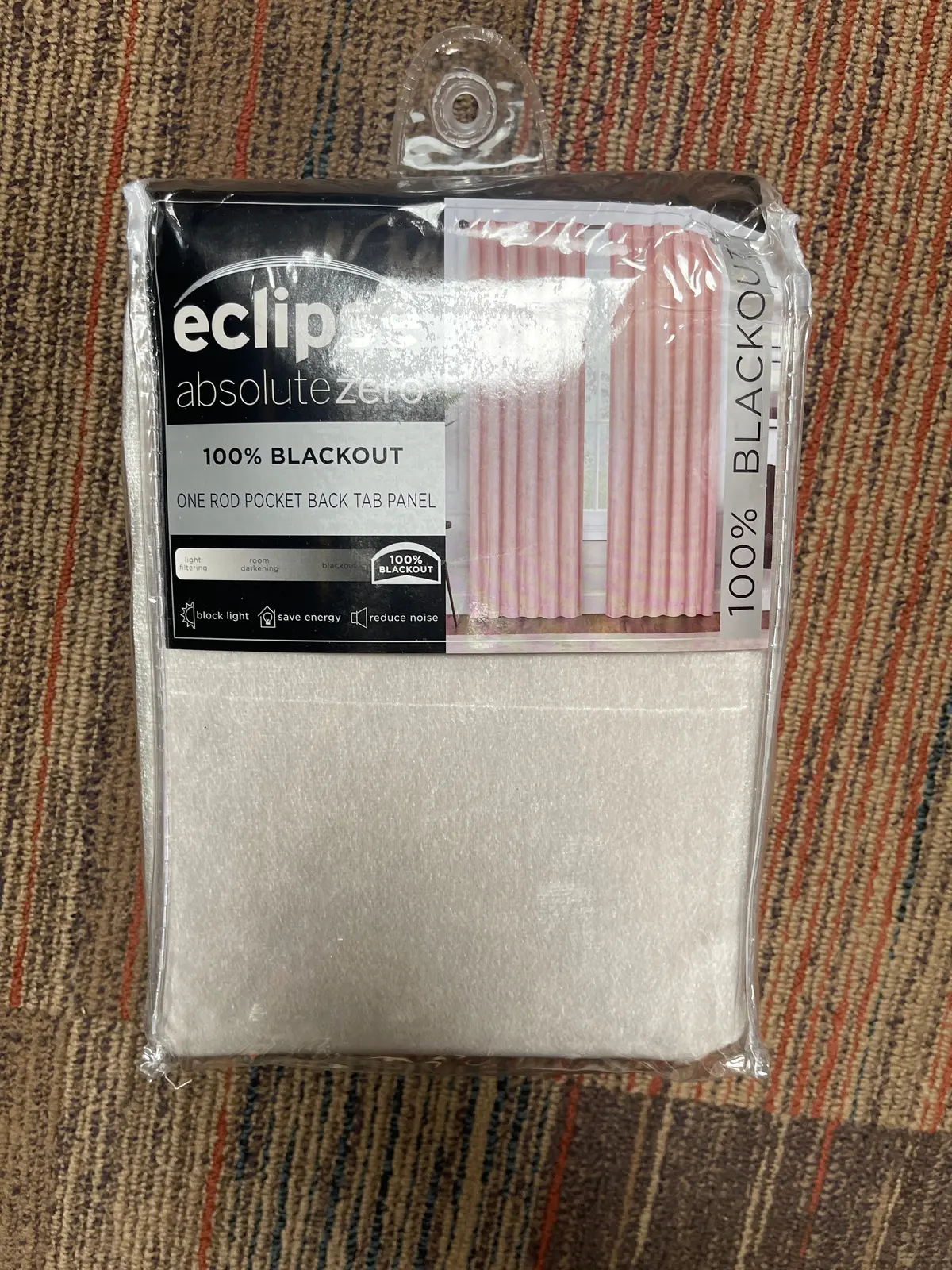 Eclipse Harper Velvet Absolute Zero 100% Blackout Rod Pocket + Back Tab Window Curtain Panel, White, 50X95 1
