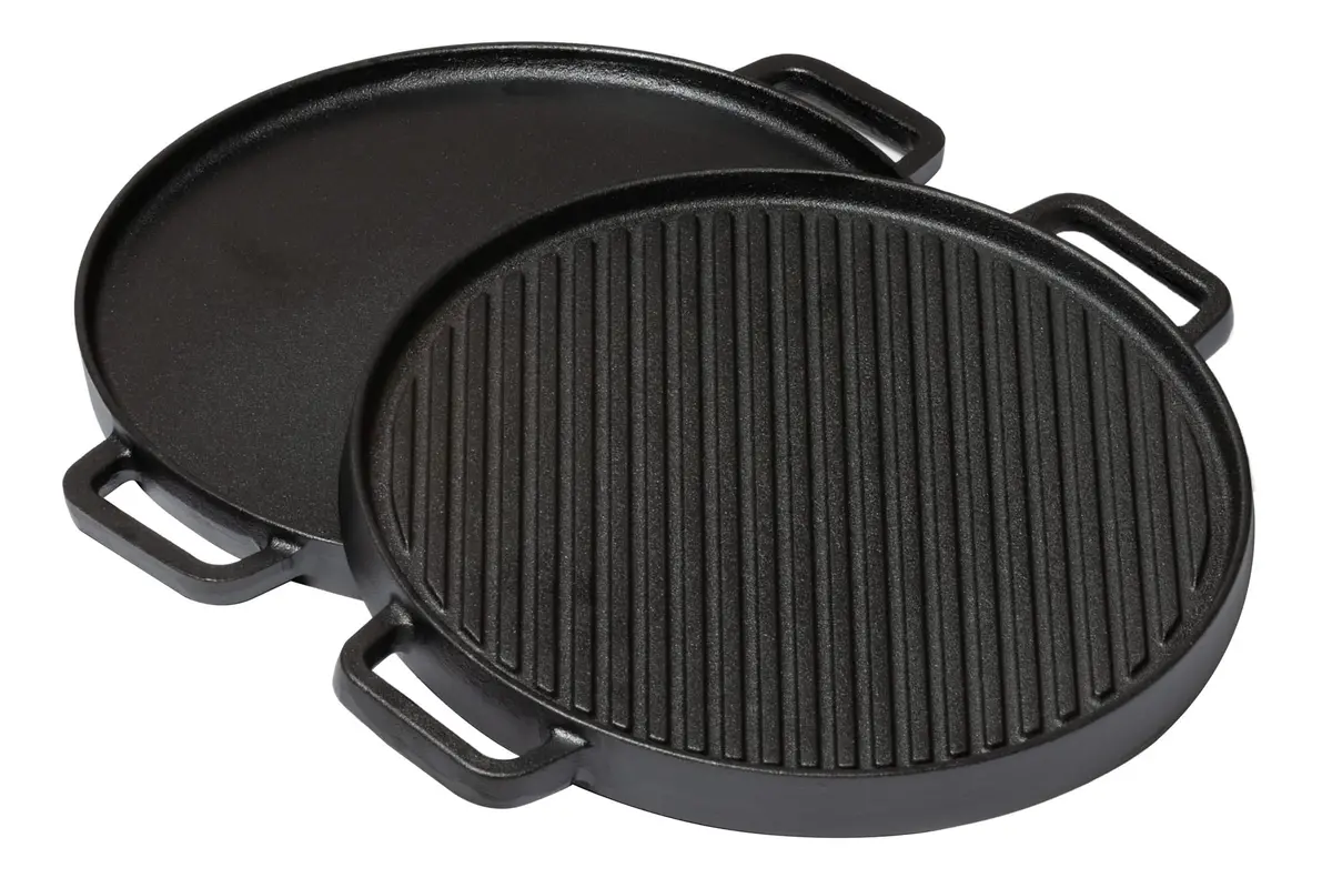 Blackwell Grillplaat Bbq / Bakplaat Gietijzer Ø 30 Cm - Zonder Anti-Aanbaklaag 2-Zijdig 1