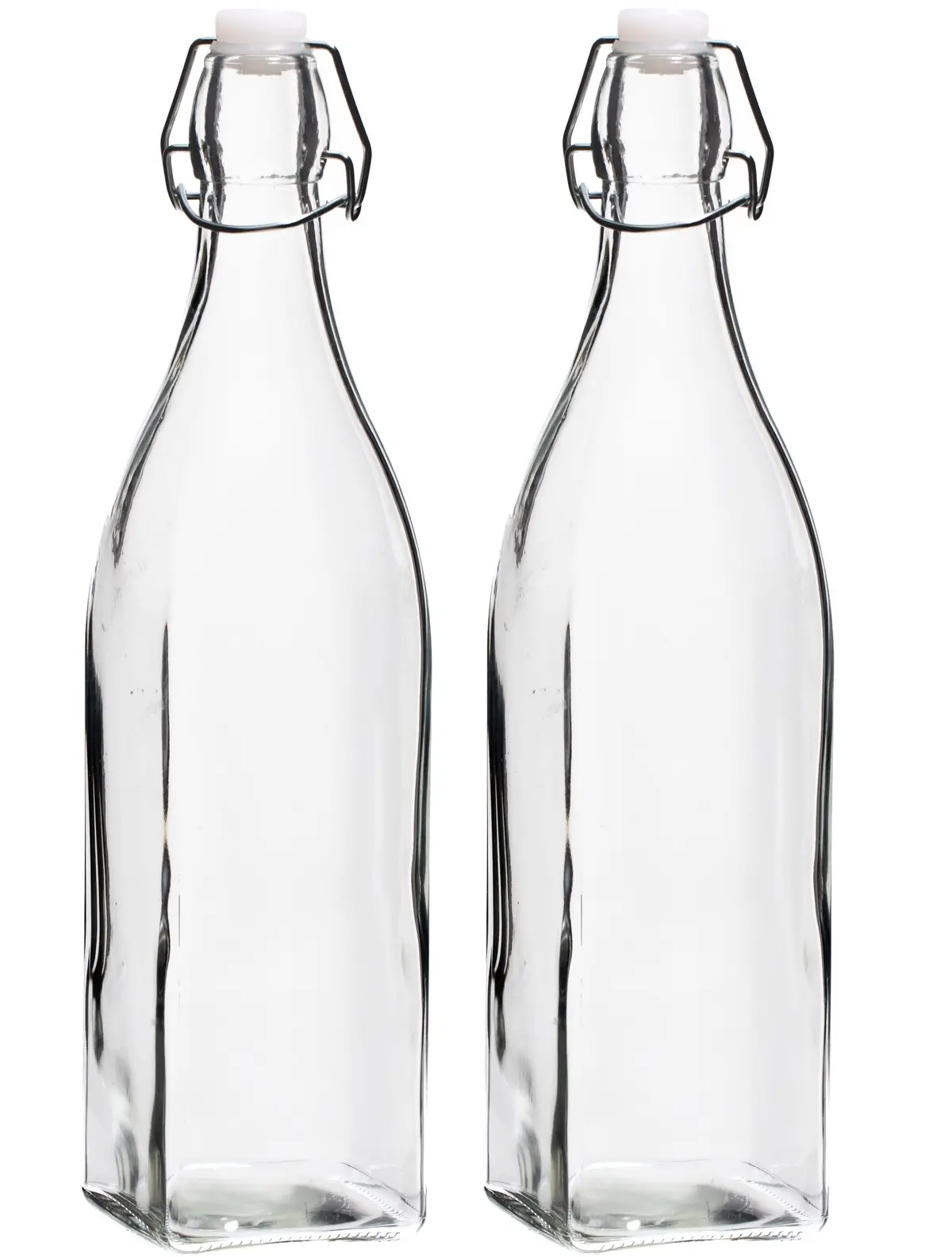 Cookinglife Beugelflessen / Weckflessen Vierkant - 1 Liter - 2 Stuks 1