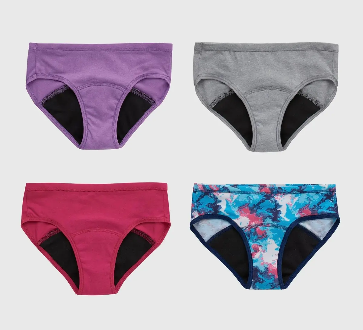 Hanes Girls' 4Pk Hipster Period Underwear - Size 10 1