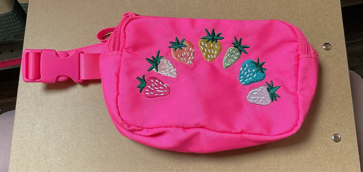 Girls' Fanny Pack With Embroidered Strawberries 1