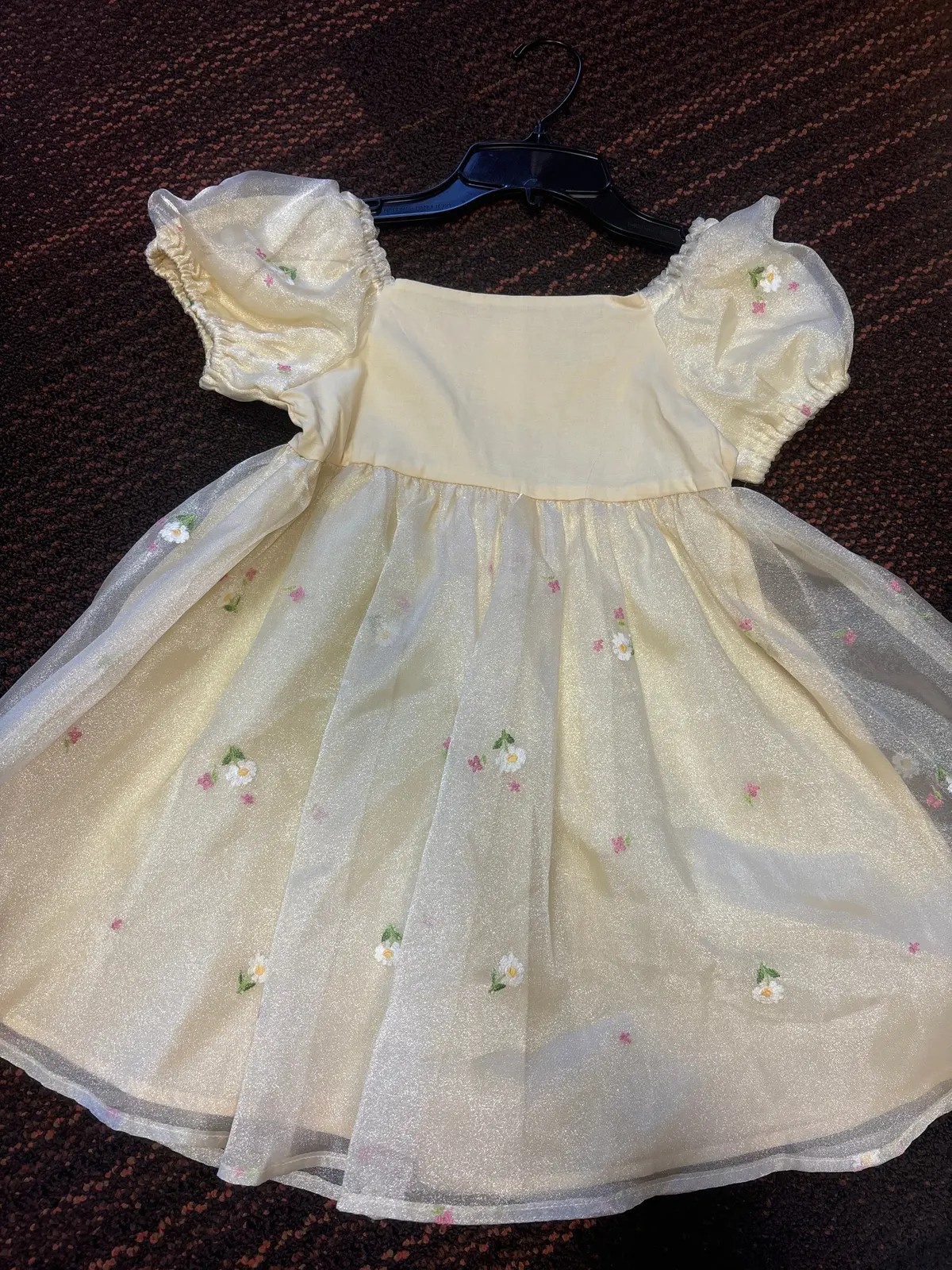 Kids Dress - Yellow W Flowers - Size 5T 1