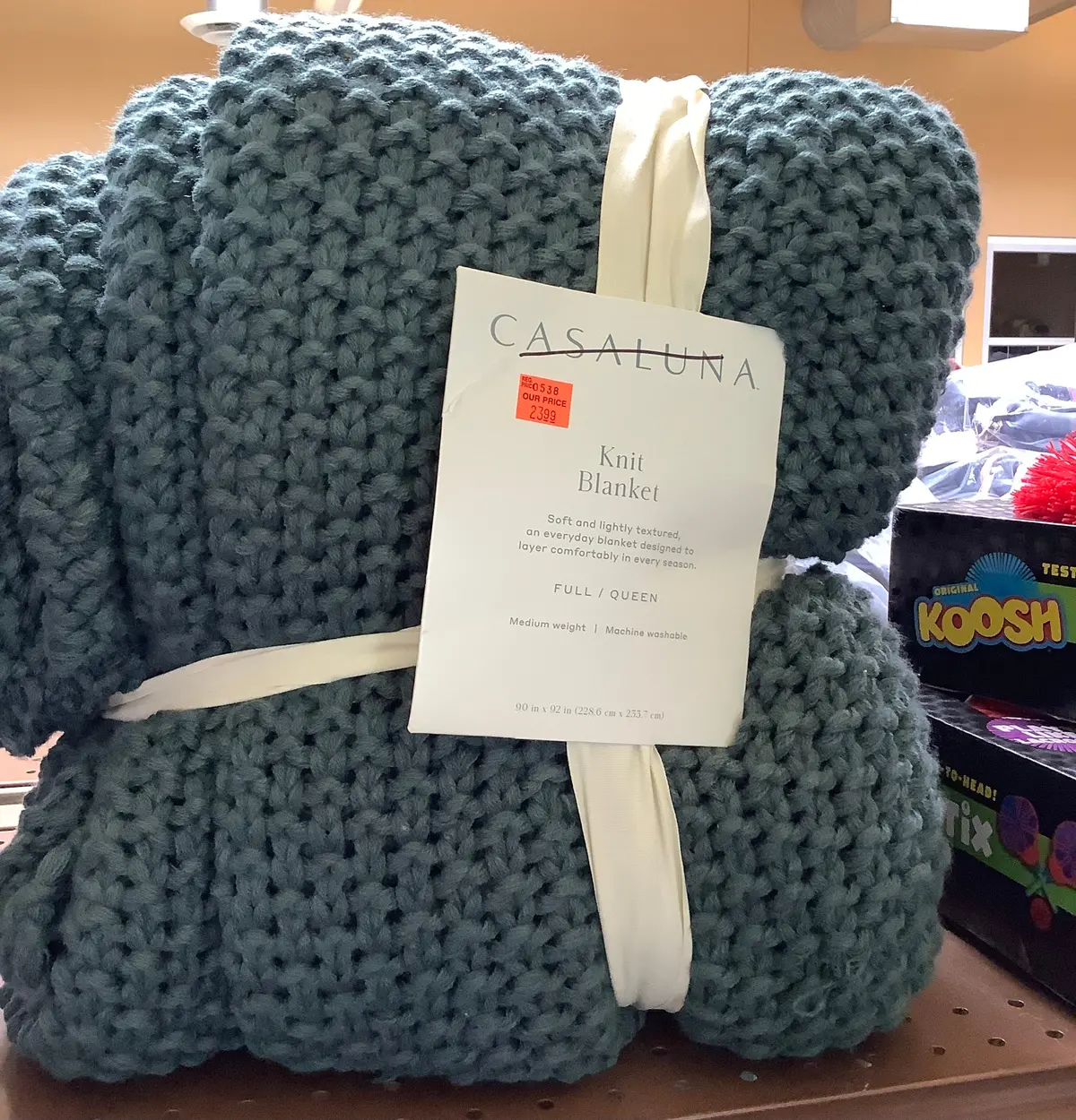 Full/Queen Knit Blanket Dark Teal 1