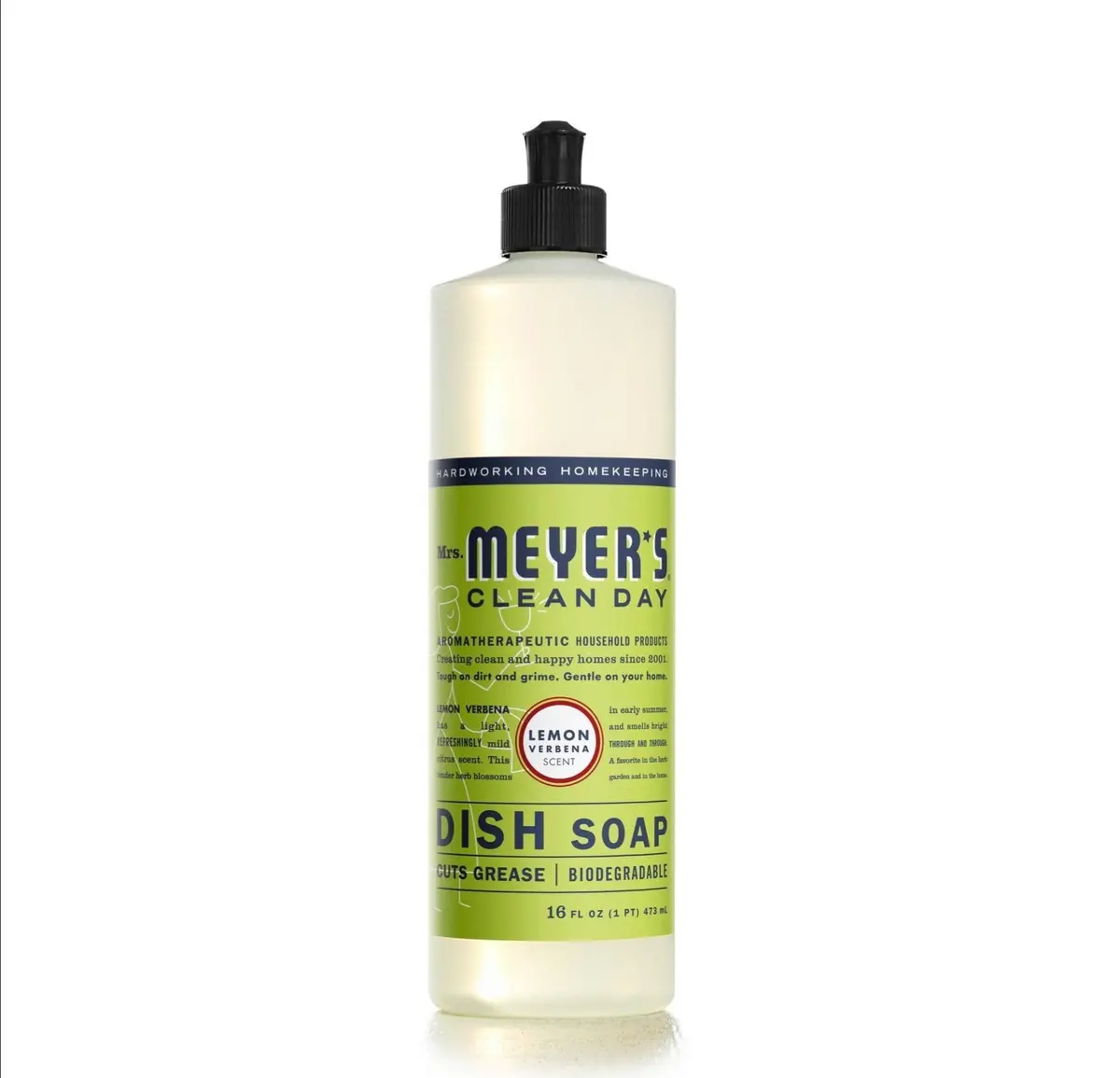 Mrs. Meyer's Clean Day Lemon Verbena Liquid Dish Soap - 16 Fl Oz 1