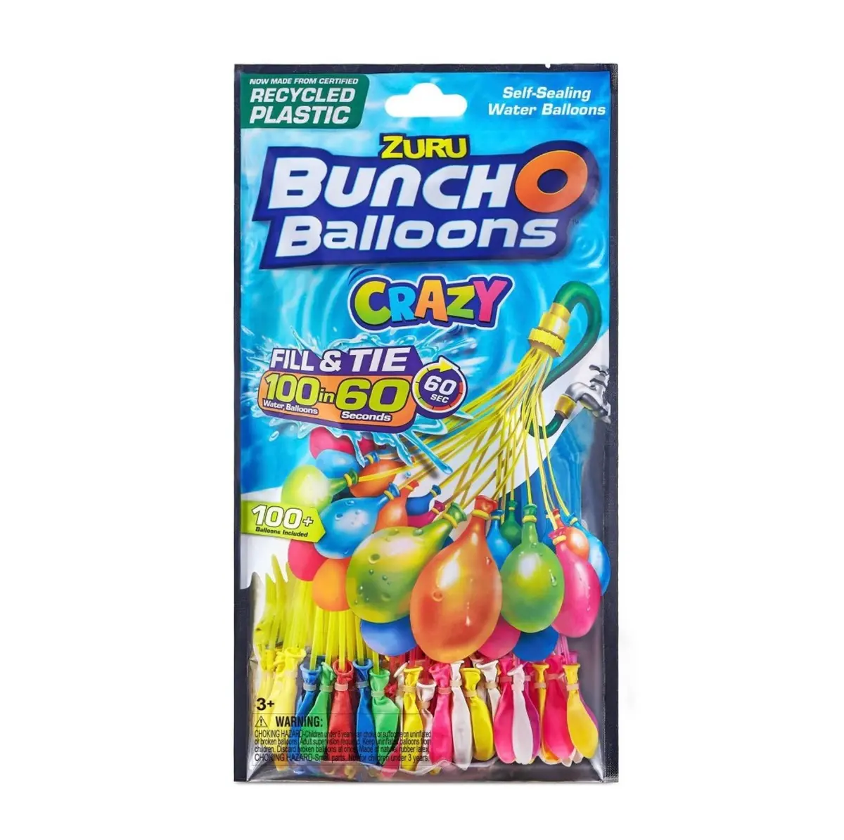 Bunch O Balloons 3Pk Rapid-Filling Self-Sealing Water
Balloons By Zuru - Crazy Colors 1