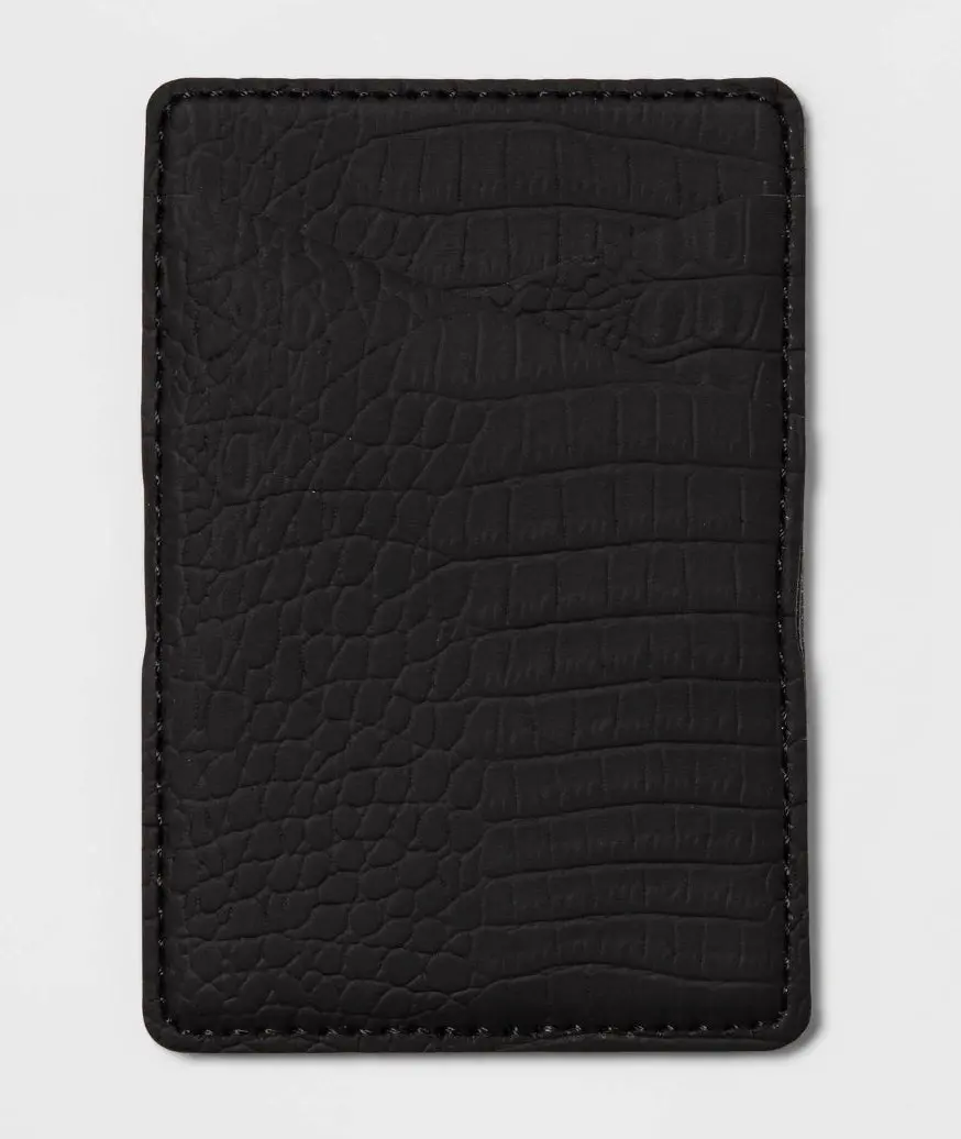 Cell Phone Wallet Pocket With Magsafe - Black Croc 1