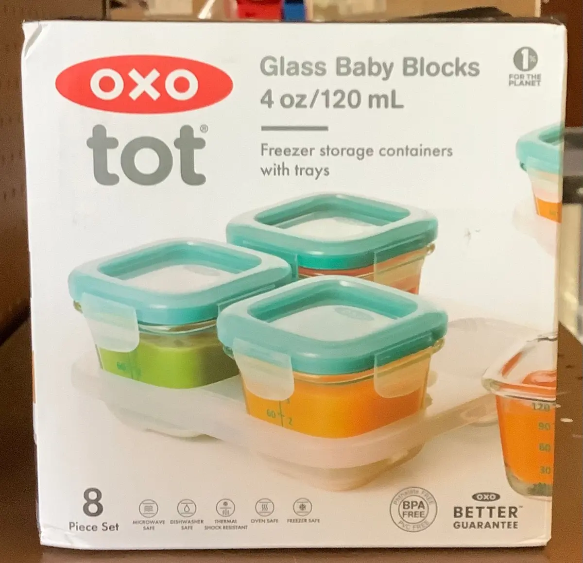 Oxo Tot Baby Glass Food Storage Blocks - 8Pc 1