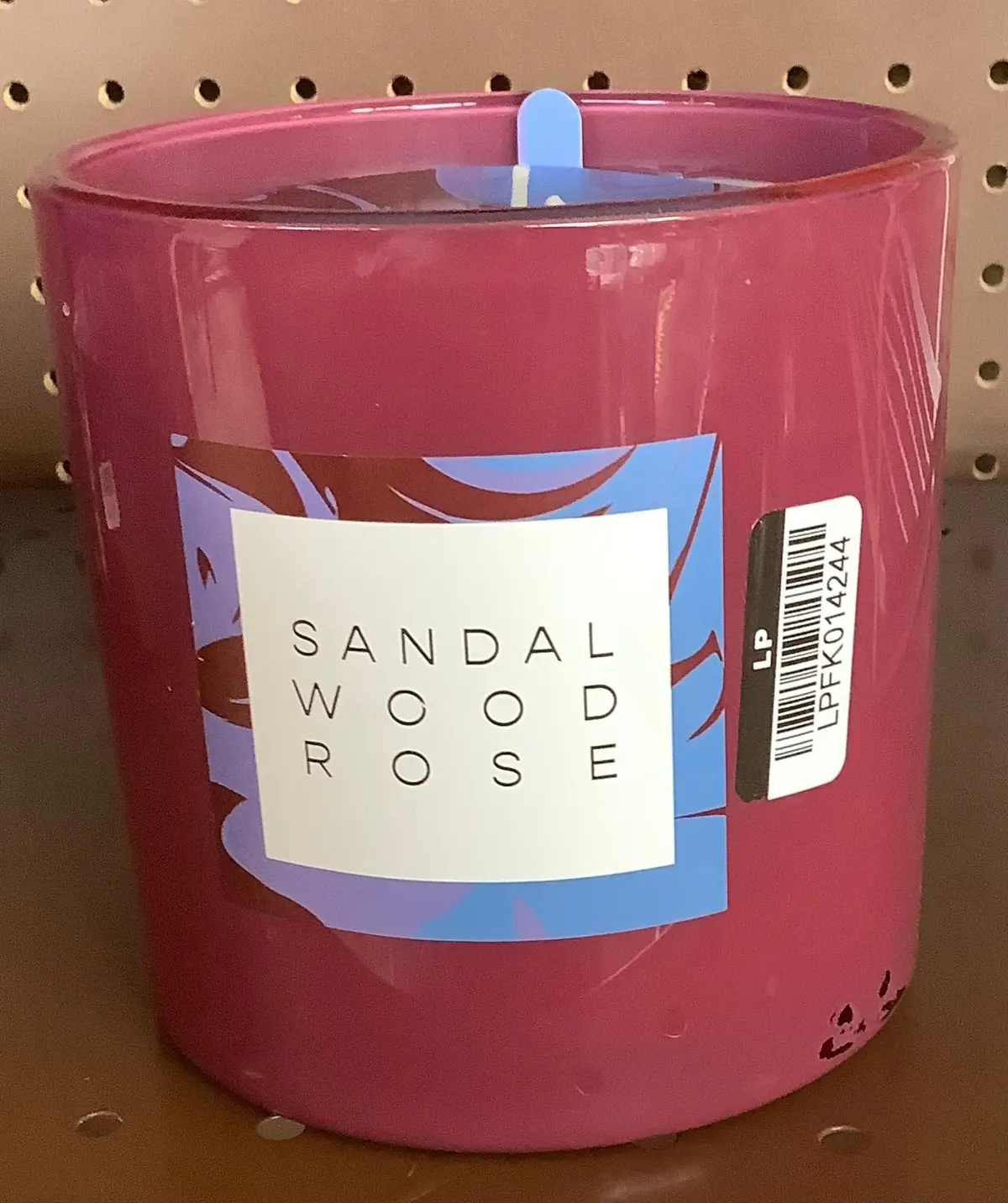 3-Wick 28Oz Glass Sandalwood Rose Candle Burgundy 1