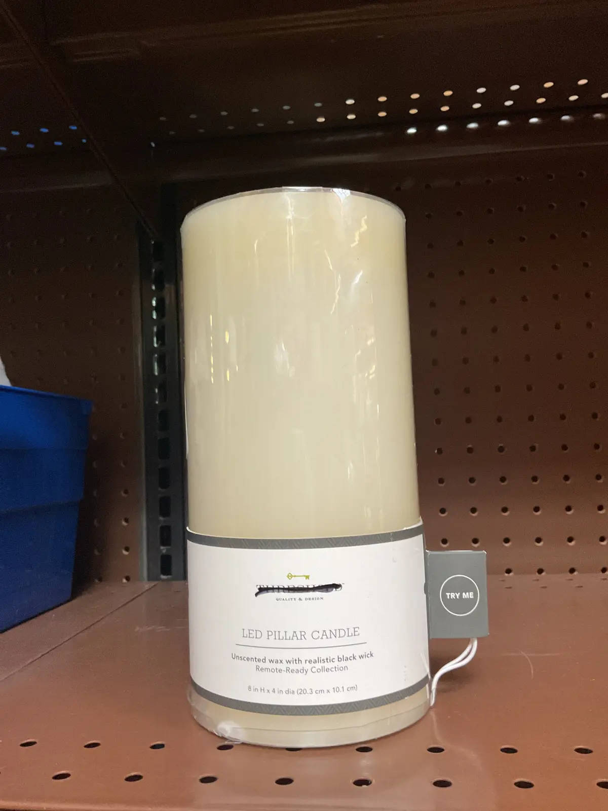 8" X 4"1Led Flameless Black Wick Candle Cream 1