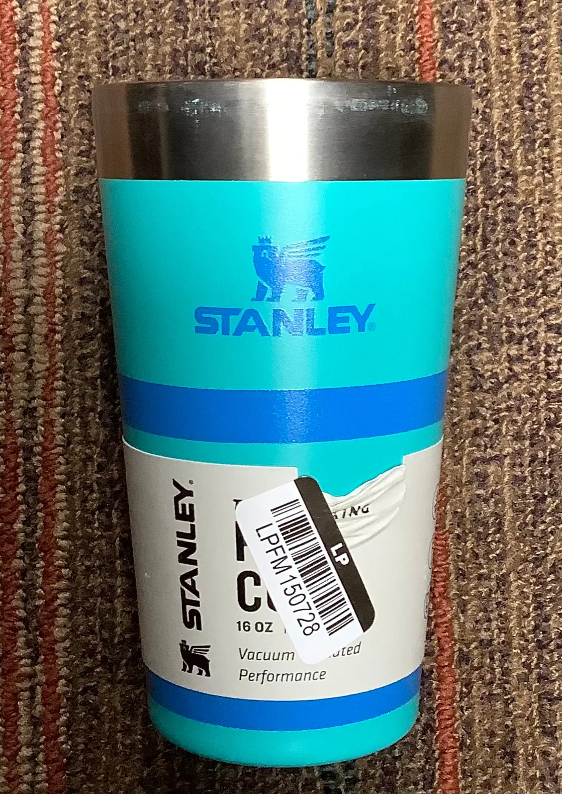 Stanley 16 Oz Stainless Steel Stacking Pint
Aquamarine Striped - Not New 1