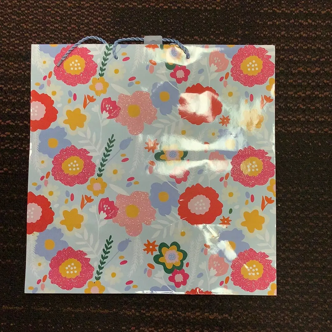 National Brand Busy Floral Blue Gift Bag 1
