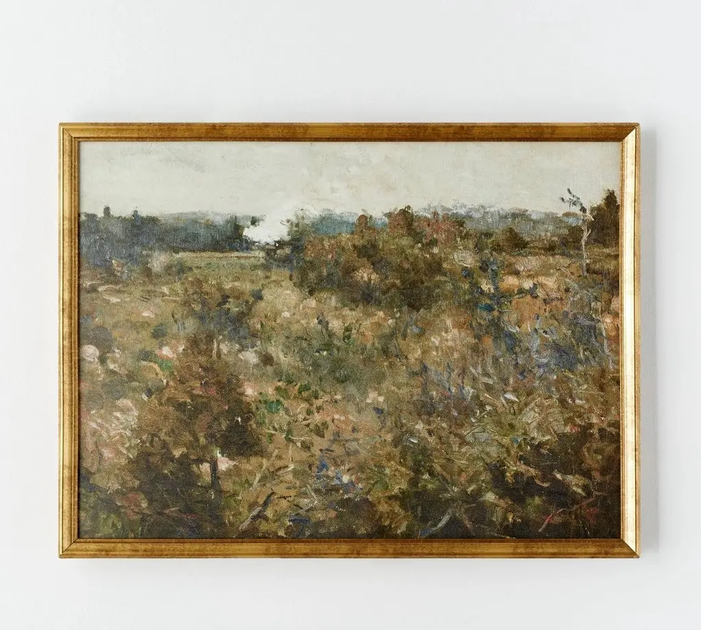 24" X 18" Landscape Study Framed Wall Canvas Antique Gold 1