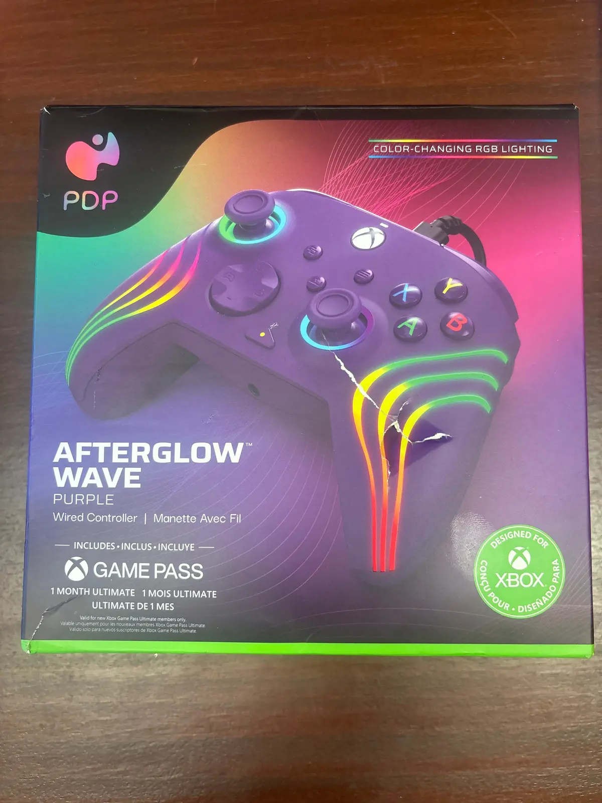 Pdp Afterglow Wave Wired Controller For Xbox Series X|S/Xbox One - Purple - Open Box 1