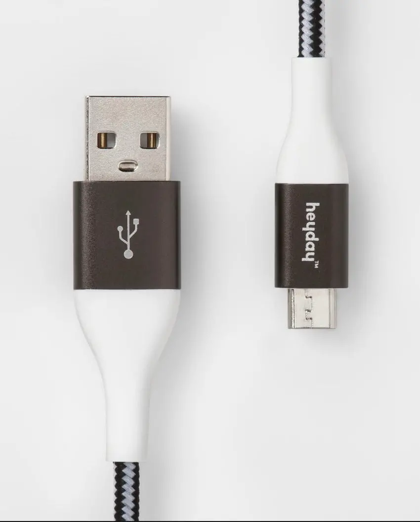10Ft Usb-A To Usb-C Charging Cable - Black/White/Gunmetal 1