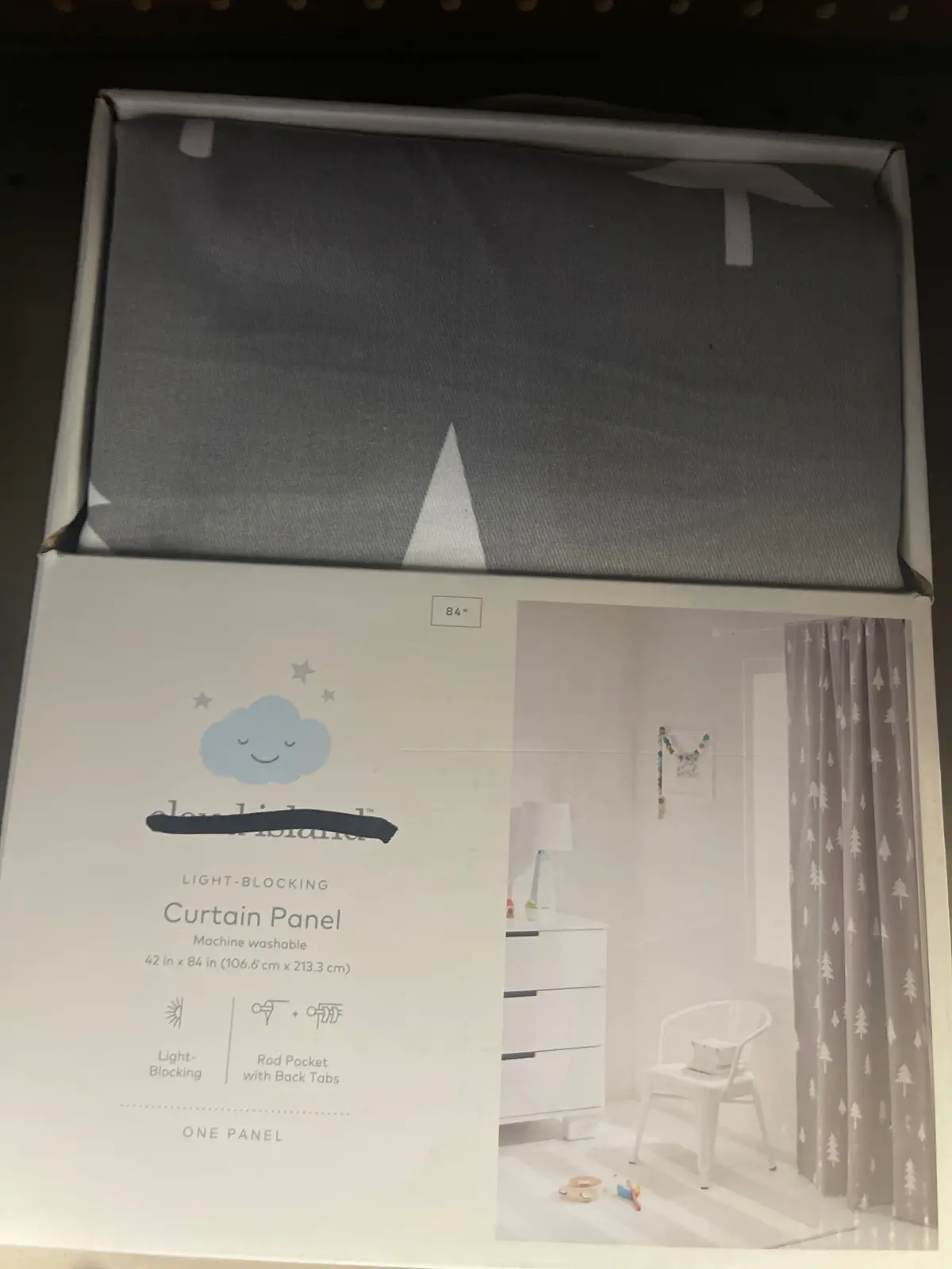 Blackout Curtain Panel Trees (42" X 84") - Gray 1