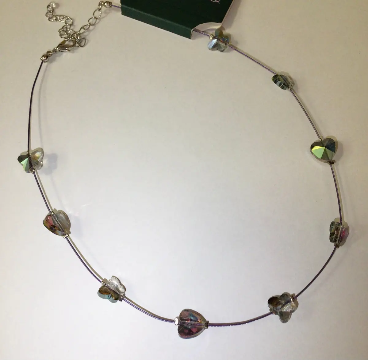 Flower/Heart Diamond Gem Necklace 1